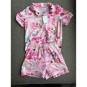 Rylee Faith Designs Kids Pink Swiftie Inspired Pajama Set Size 4 NWT
